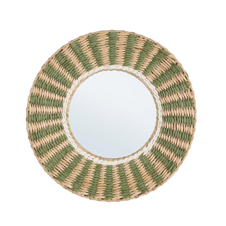 Oglinda cu impletitura Namibia Mirror Green-Wh D45 Bizzotto