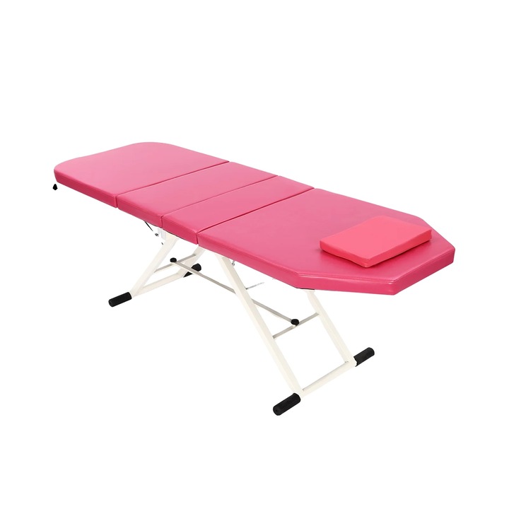 Masa de masaj, caracteristici ajustabile, design pliabil, roz, 182x60cm