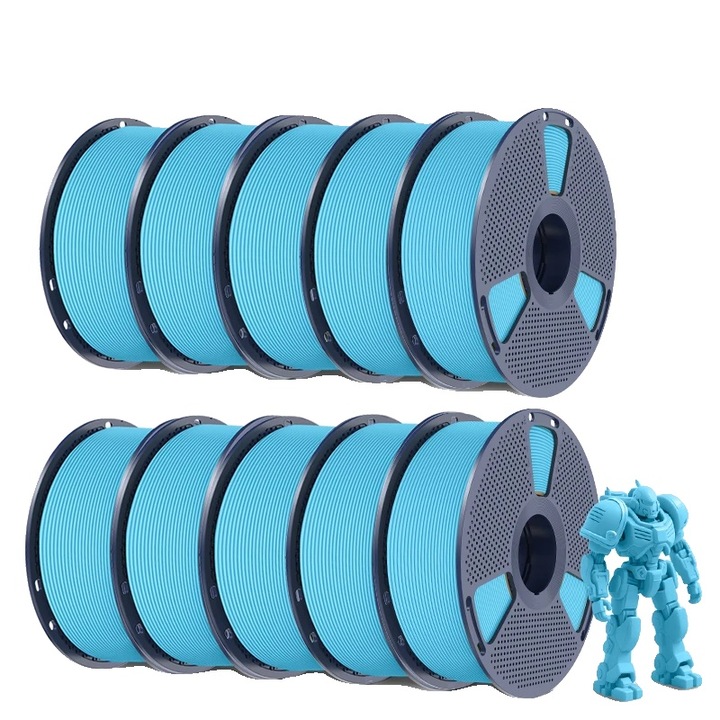 3D nyomtatószál, környezetbarát anyag, tartós nyomatok, égkék, 10 tekercses készlet, 1,75 mm átmérő