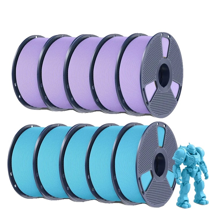 Filament 3D, környezetbarát anyag, tartós nyomatok, 1.75mm, 10 tekercses készlet