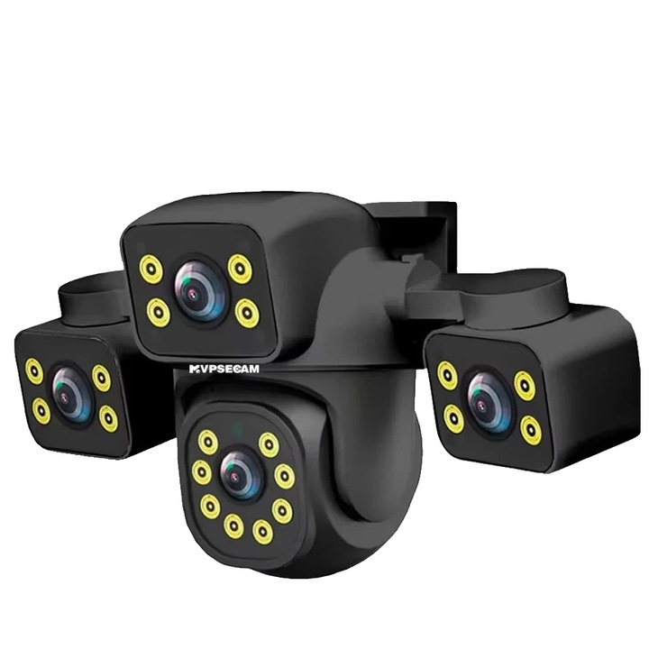 Camera de supraveghere, 15MP, detectie miscare AI, conectivitate wireless si cablat, protectie IP66, 1Pcs WIFI fara card, priza EU