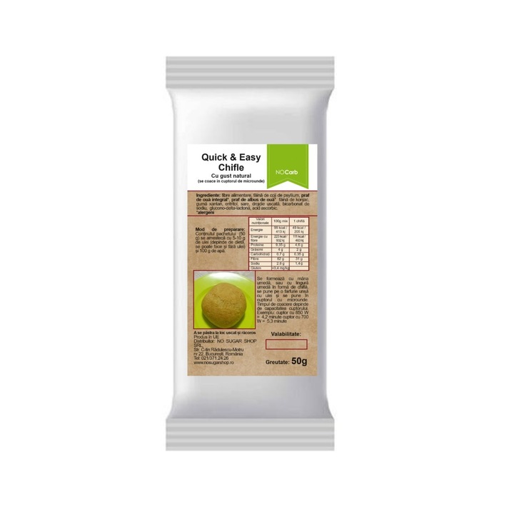 QUICK&EASY MIX pentru Chifla (lowcarb, fara zahar, fara gluten, keto) 50g - NoCarb