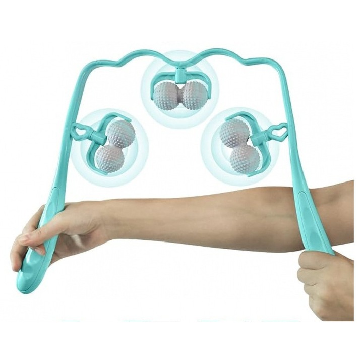 Set de masaj pentru gat si picioare, aparat de masaj, albastru aprins, ABS, utilizare casnica