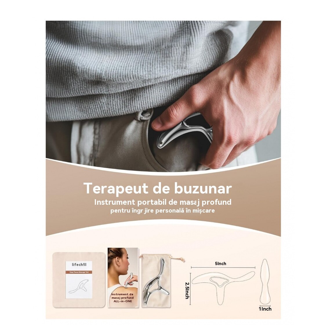 Instrument de masaj cu punct de declansare pentru masaj profund al ...