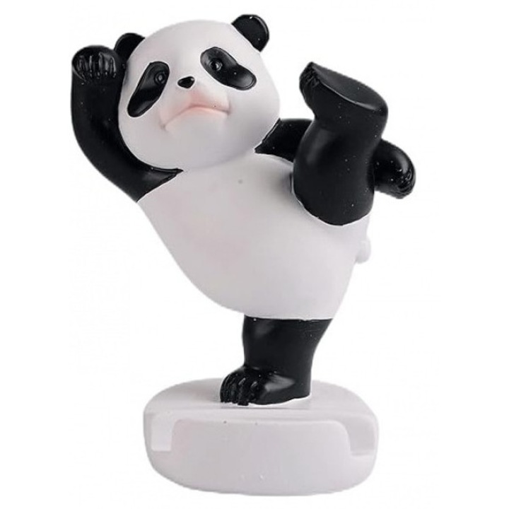 Suport pentru telefon mobil de birou, reglabil si compatibil cu telefoane inteligente si tablete, suport pentru smartphone Panda dragut, estetica draguta pentru decorarea camerei negru