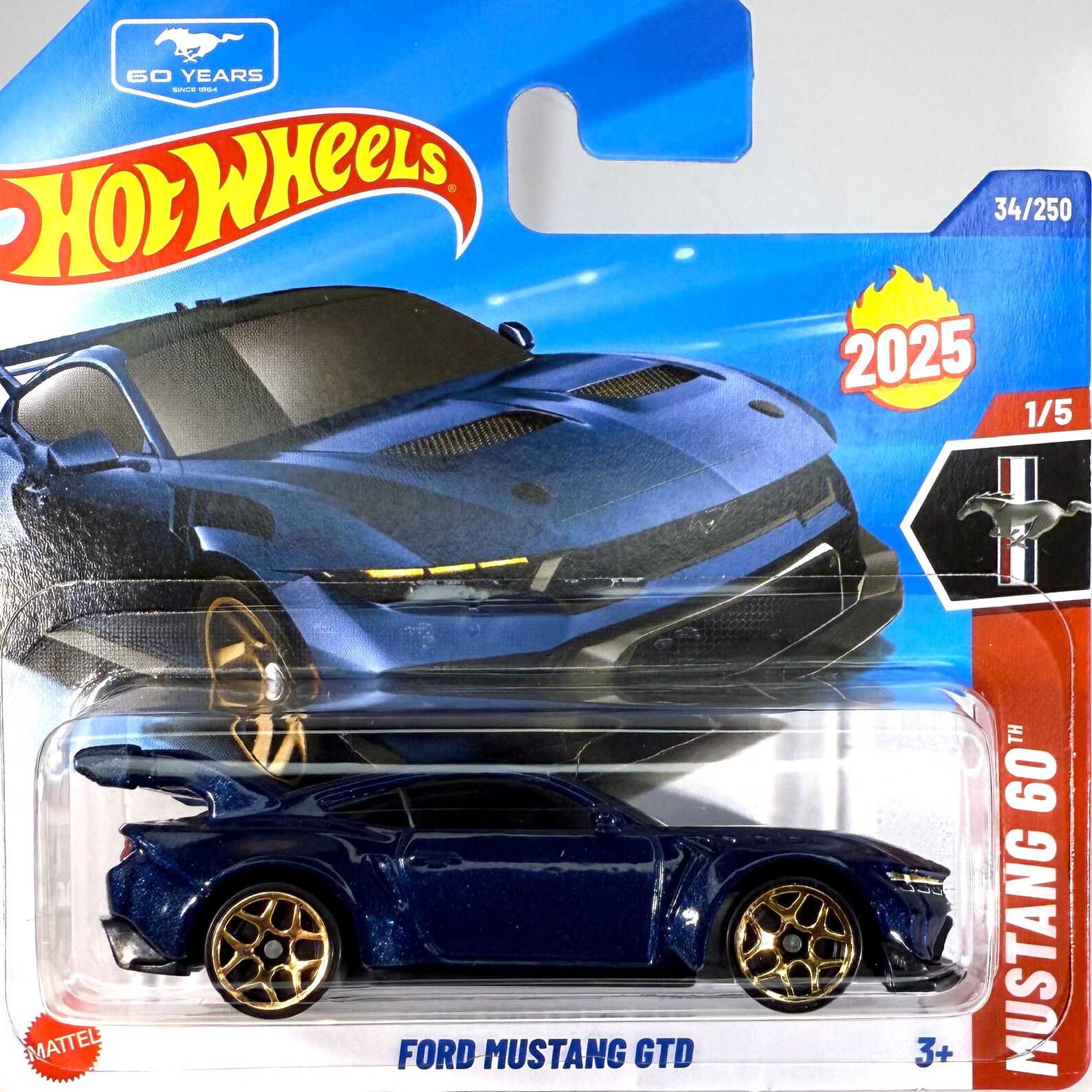 Masinuta Metalica Hot Wheels Ford Mustang GTD Albastru 2025 1:64