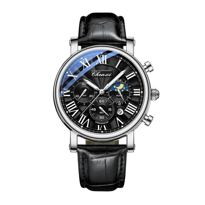 Férfi Karóra Chenxi 973 Fekete – Többfunkciós, Üzleti Dizájn, Klasszikus, Vízálló 3ATM