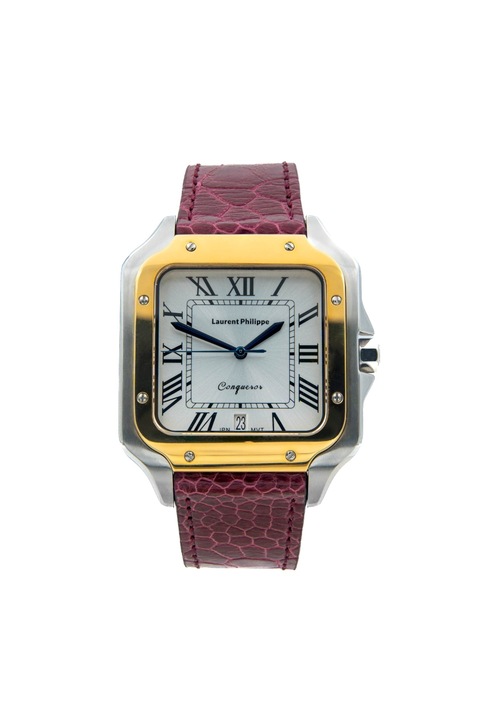 Férfi karóra, Laurent Philippe, Conqueror Imperial Topaz - Dark Orchid, 38mm x 27, 5mm, Ezüst/Arany