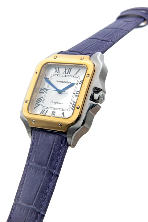 Ceas pentru barbati, Laurent Philippe, Conqueror Imperial Topaz - Orchidée Nocturne, 38mm x 27.5mm, Silver/Gold