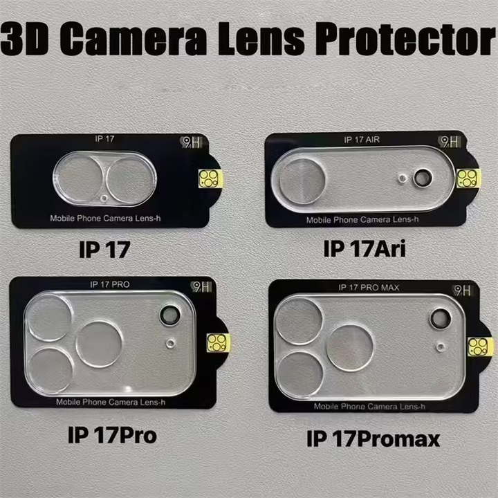 Стъклен протектор за камера, съвместим с iPhone 17 Pro Max, Full Glue, TELGORBCS