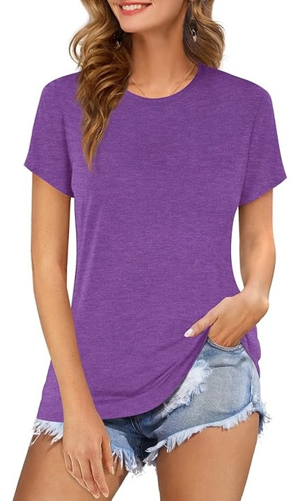 Tricou casual dama, violet, marime 2XL, Beluring