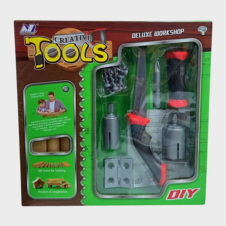 Joc educativ Piccolino, set unelte din plastic și piese din spumă, 3 ani