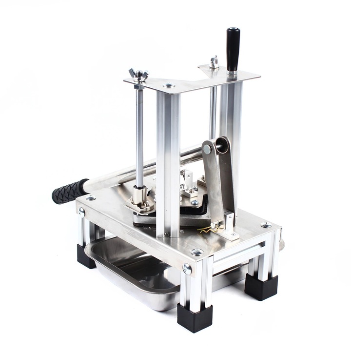 Taietor cartofi prajiti, Feliator si cubetator manual pentru legume si fructe, 3 lame 7/10/14 mm, 100 kg/h, Otel inoxidabil, 26×17×36 cm