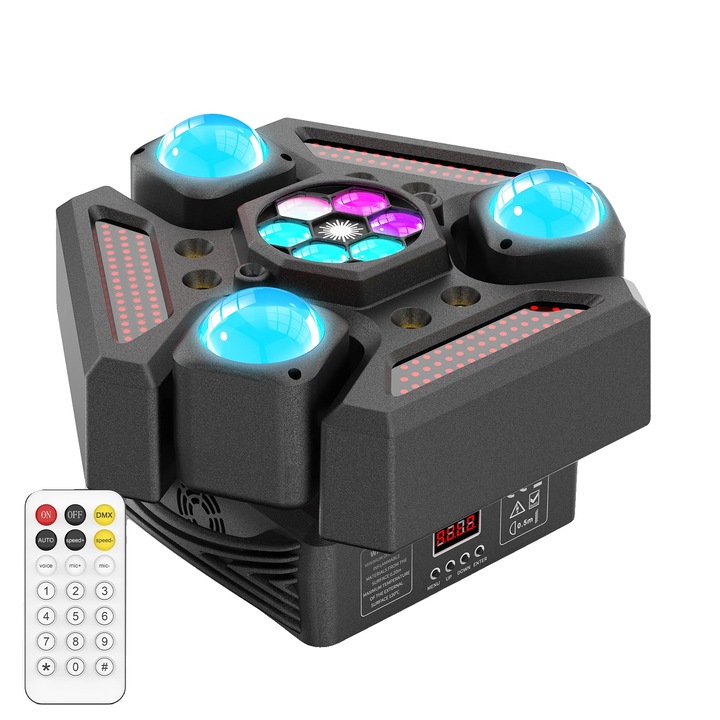 Lumina mobila, efecte RGBW, control DMX, 32.5x32.5x18.5cm, 2.8kg, set