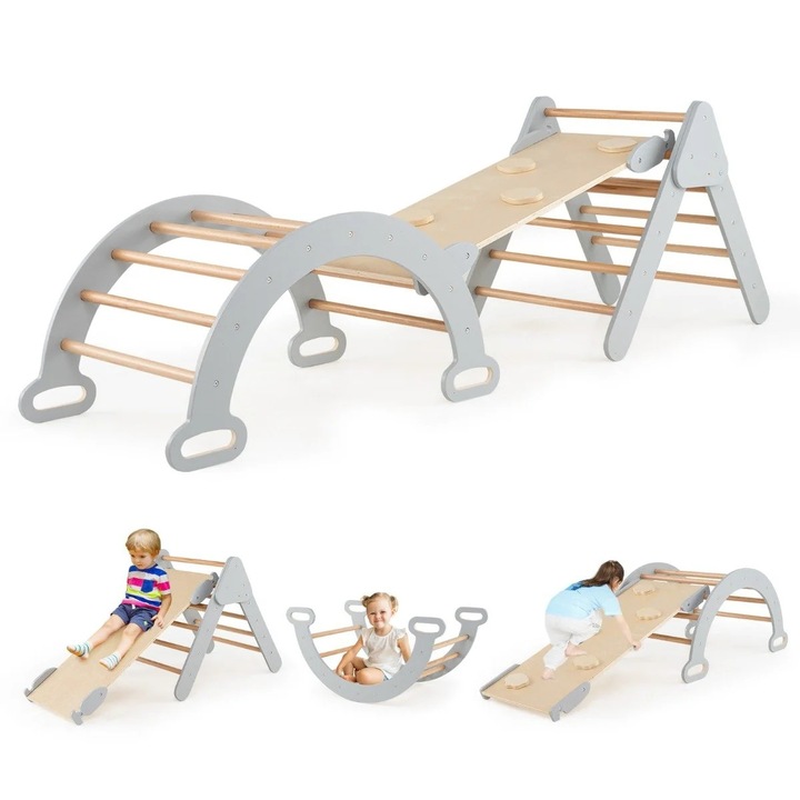 Mászó háromszög csúszdával, mászó ívvel és dupla rámpával