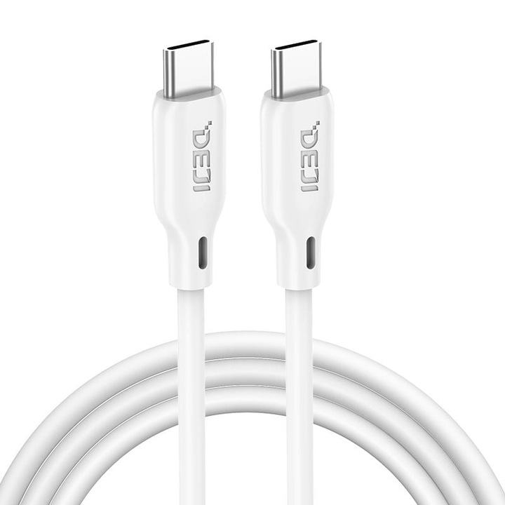 Cablu de date Deji C16 Usb-C - Usb-C Soft Silicon 1M Alb