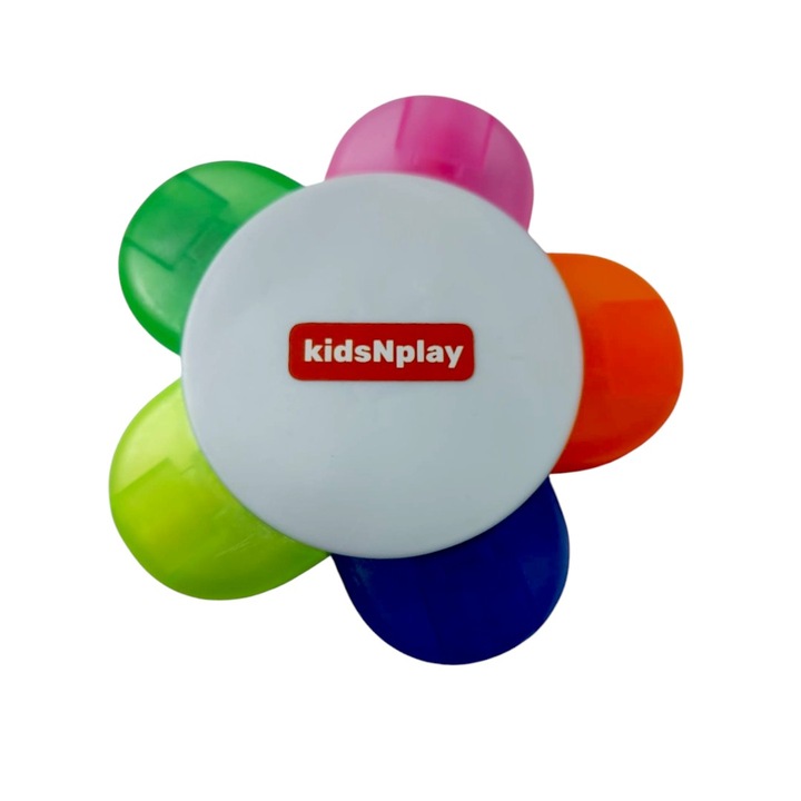 Mini carioca 10 cm, kidsNplay, 5 culori fluorescente, plastic, 03 ani+