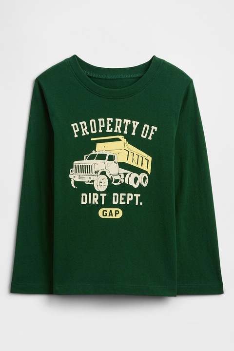 GAP, Bluza cu imprimeu logo, Galben pal/Verde electric