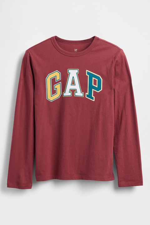 GAP, Bluza cu imprimeu logo, Rosu inchis, 120 CM