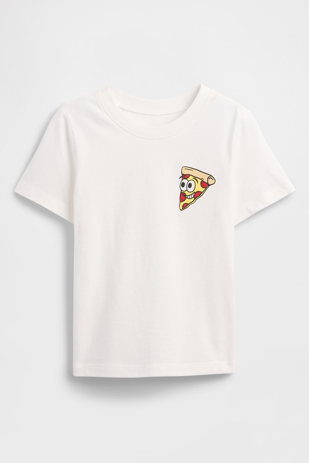 GAP, Tricou cu decolteu la baza gatului si imprimeu grafic, Alb murdar, 105 CM