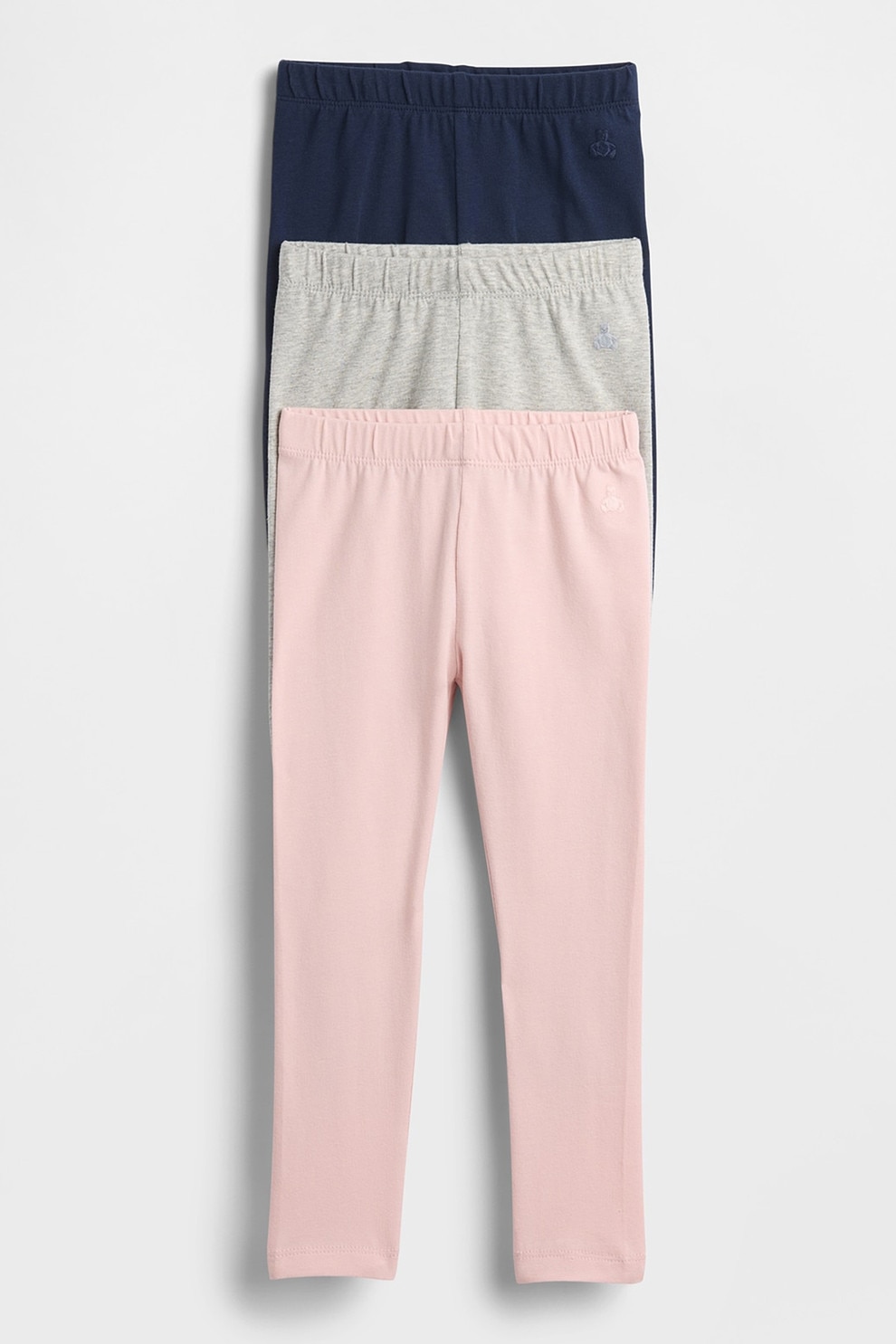 GAP, Set de colanti din bumbac organic - 3 perechi, Gri, Roz pal, Bleumarin, 90 CM