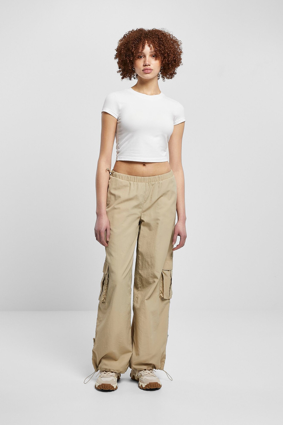 Urban Classics, Pantaloni cargo cu talie medie, Camel, M