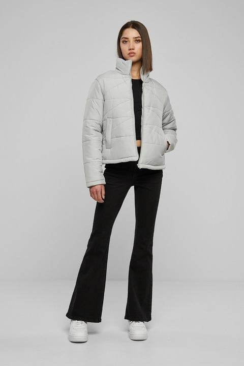 Urban Classics, Jacheta regular-fit cu fermoar, Gri deschis