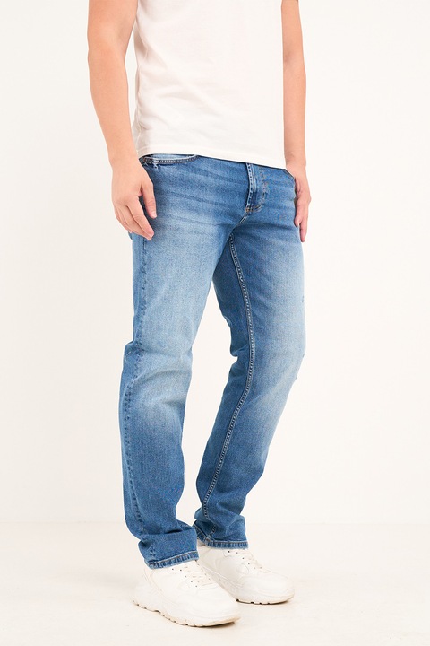 TIMEOUT, Blugi cu aspect decolorat, Albastru