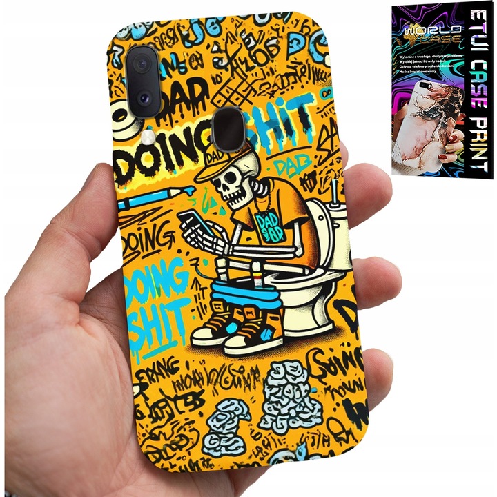Husa pentru telefon, World Case, Galaxy A20e, silicon, imprimeu colorat