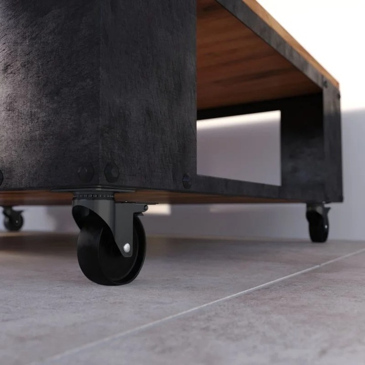 Roata Pivotanta Cu Flansa 100mm 70kg Neagra Pentru Podele Universale Shopiens®