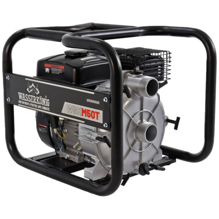 Motopompa 2" pentru apa murdara Wasserkonig WSKM50T, maxim 30 m³/ora, inaltime refulare max 30 m, motor euro V, benzina, putere 7 CP