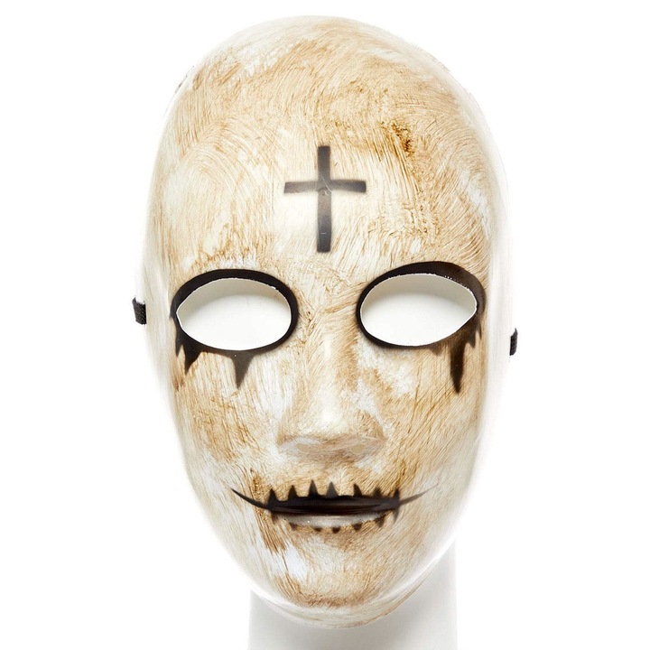 Masca Halloween, masca horror, masca cu loc pentru ochi, prindere in spatele capului, Universala