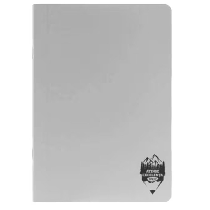 Тетрадка А4 с редове, 80 листа, 70гр/кв.м, пластмасово покритие сиво Daco