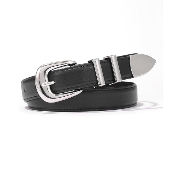 Női öv, BOMSTOM, Valódi bőr, Fekete, 105x2.3cm