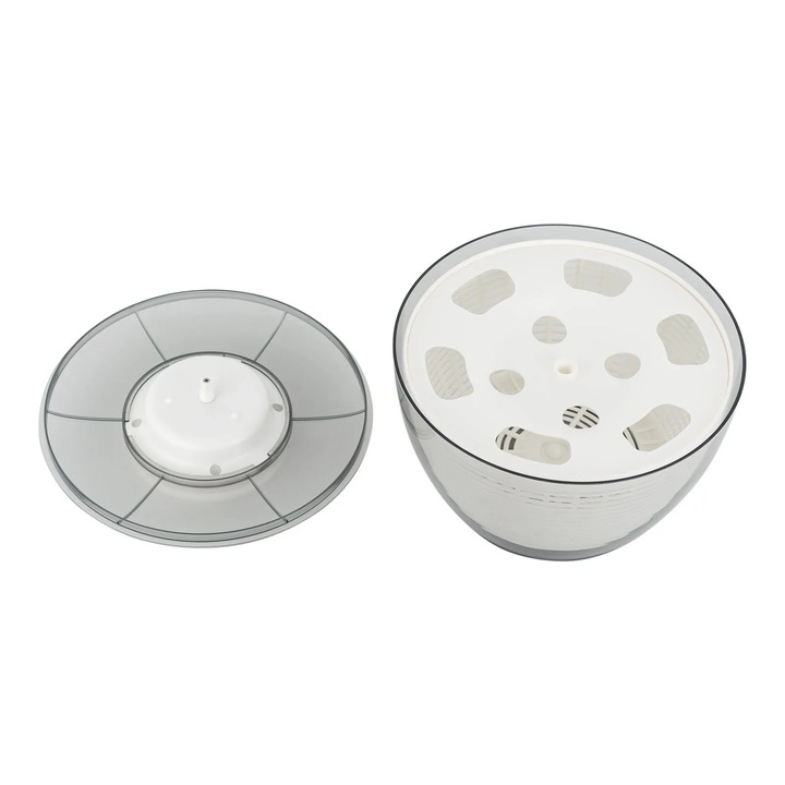 Spalator legume, uscator si centrifuga salata, Aparat electric de masa, 4, 75 l capacitate, USB 5 V, 6 W, baterie 1500 mAh, Gri deschis