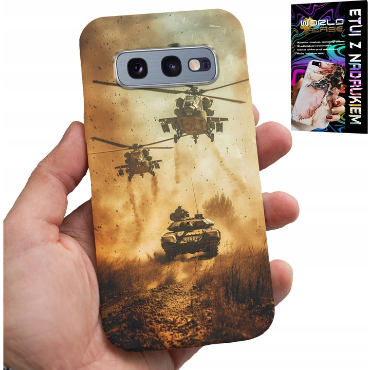 Telefon tok, World Case, Katonai helikopter, szilikon, Samsung Galaxy S10e-hez