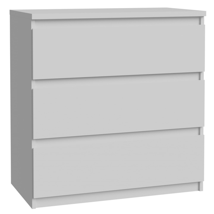 Comodă Casa Vital CHELSEA alb, 3 sertare, 42.2x77.2x79.9cm
