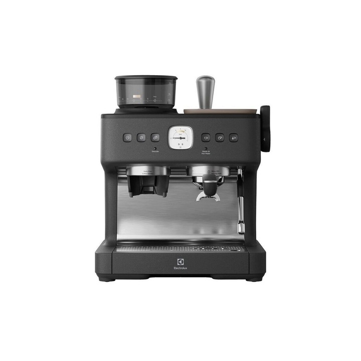 Espressor manual Electrolux Seria 800 E8EC1-8BP, 2200W, tehnologie Thermo-Block pentru incalzire rapida, Negru