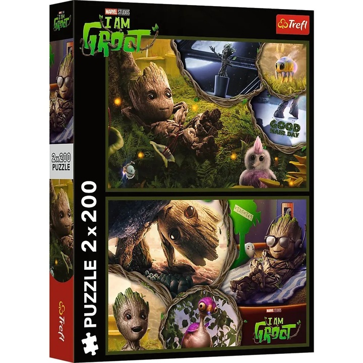 Puzzle Trefl 2x200 Marvel Én vagyok Groot, többszínű, 200 darab