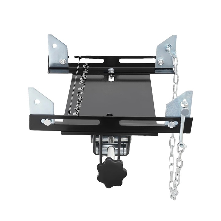 Adaptor mecanic pentru ridicare transmisii, constructie din otel, 34cm x 33cm, capacitate de ridicare 500kg, negru