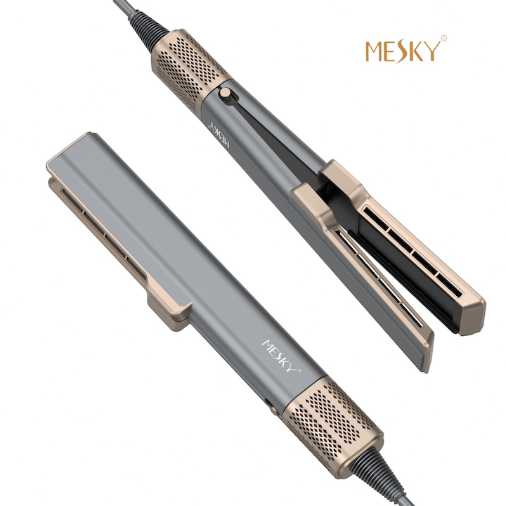 MESKY® AirStyler hajegyenesítő készülék – meleg levegőtechnológia, forró lapok nélkül, Szárítás + Formázás, 200 millió ion, 110 000 RPM, 3 sebesség, 4 hőmérséklet, 1400-1600 W