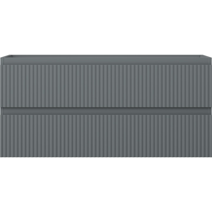 Dulap de baie sub lavoar Rivel, 100 cm, 2 sertare, grafit mat, 100x47x46cm