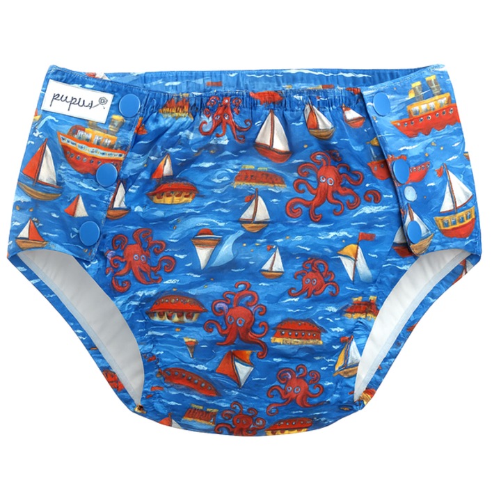 Pupus úszópelenka, vízálló, nedvszívó alsónemű, állítható méret, 12-15 év, többszínű