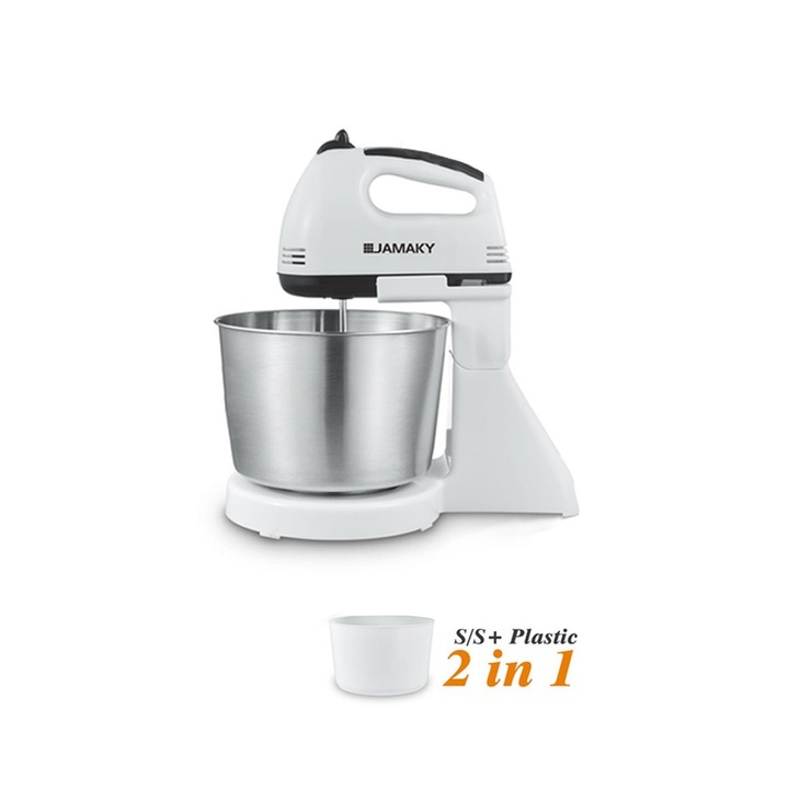 Mixer cu suport, 250W, 2L, control cu 7 viteze, cu 2 boluri