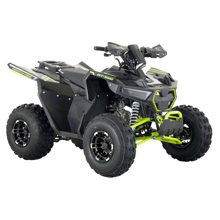 Atv 140cc Mini Rocket Panther 8" semi-automat 4T benzina viteze 3+1 verde Negru Verde