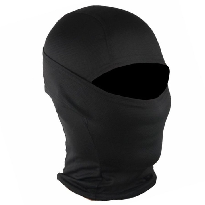 Cagula Tactica Balaclava, Negru, 6in1 Multifunctionala, cu Uscare Rapida, HIPOLAR
