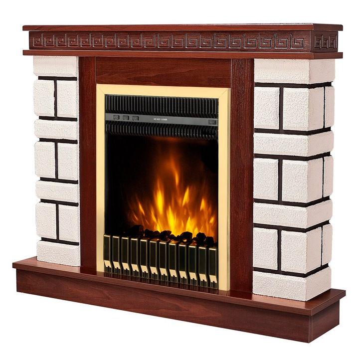 Elektromos kandalló Nazary mini & Gala gold, Art Flame, 874x1080x245 mm, 2000 W, Termosztát, 5 lángfényességi szint, Időzítő