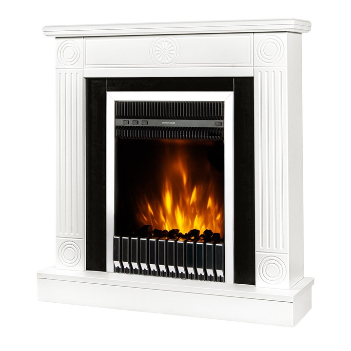 Elektromos kandalló Donald & Gala silver, Art Flame, 865x820x250 mm, 2000 W, Termosztát, 5 lángfényességi szint, Időzítő