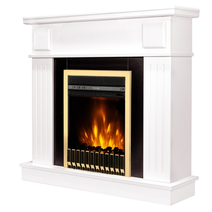 Elektromos kandalló Oscar & Gala gold, Art Flame, 997x1034x270 mm, 2000 W, Termosztát, 5 lángfényességi szint, Időzítő