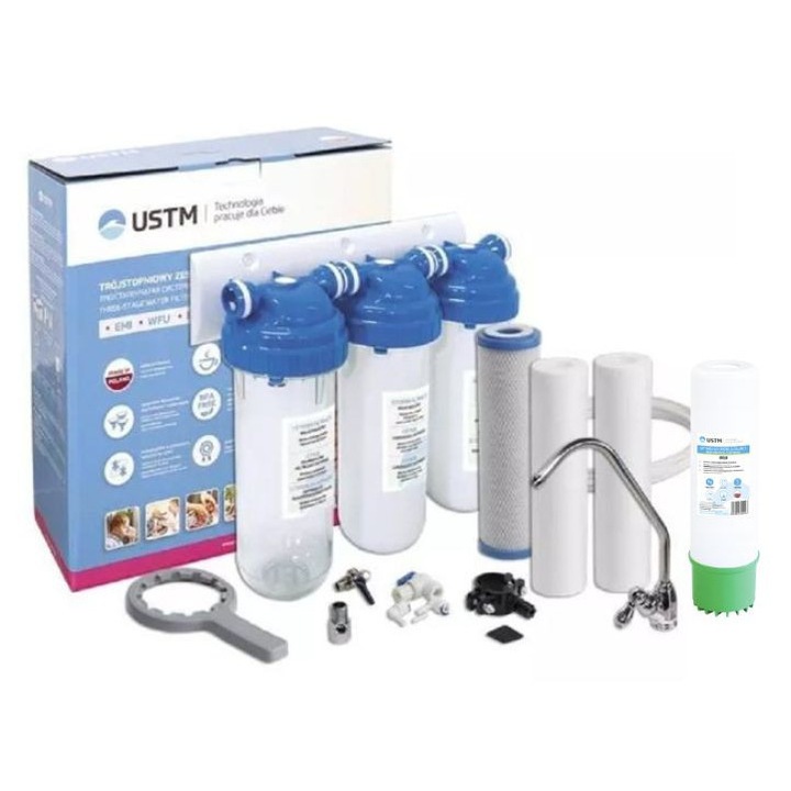 Filtru de apă pentru apă feruginoasă, în trei etape USTM